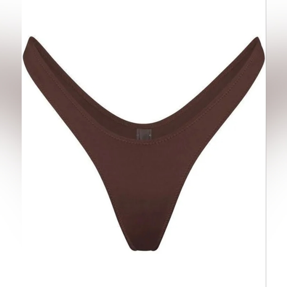 NEW Skims Swim Micro Tanga Bikini Bottoms Sz SMALL in Cocoa - Picture 2 of 9